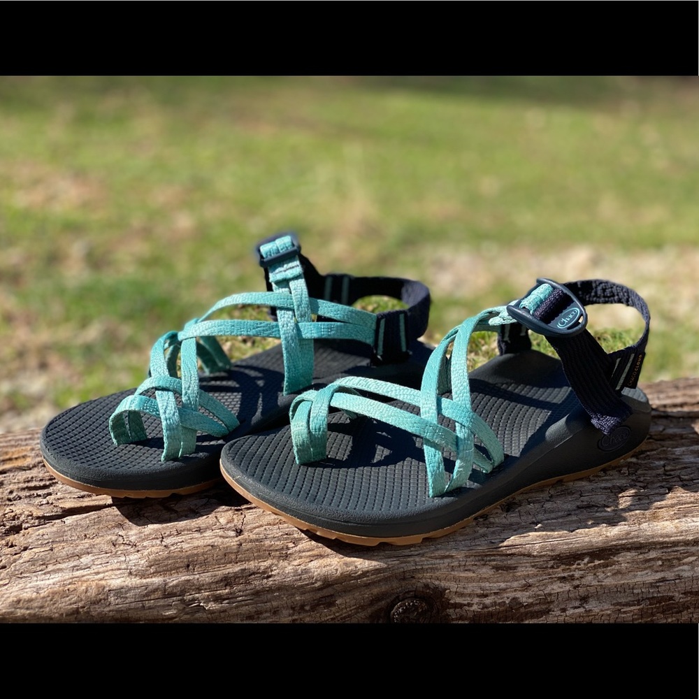 Chaco ZX2 double strap blue sandals